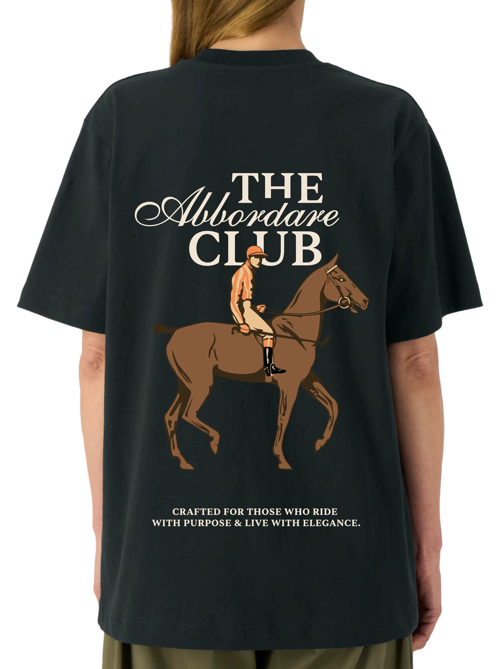 Camiseta Fusta negra con estampado The Abbordare Club en la espalda