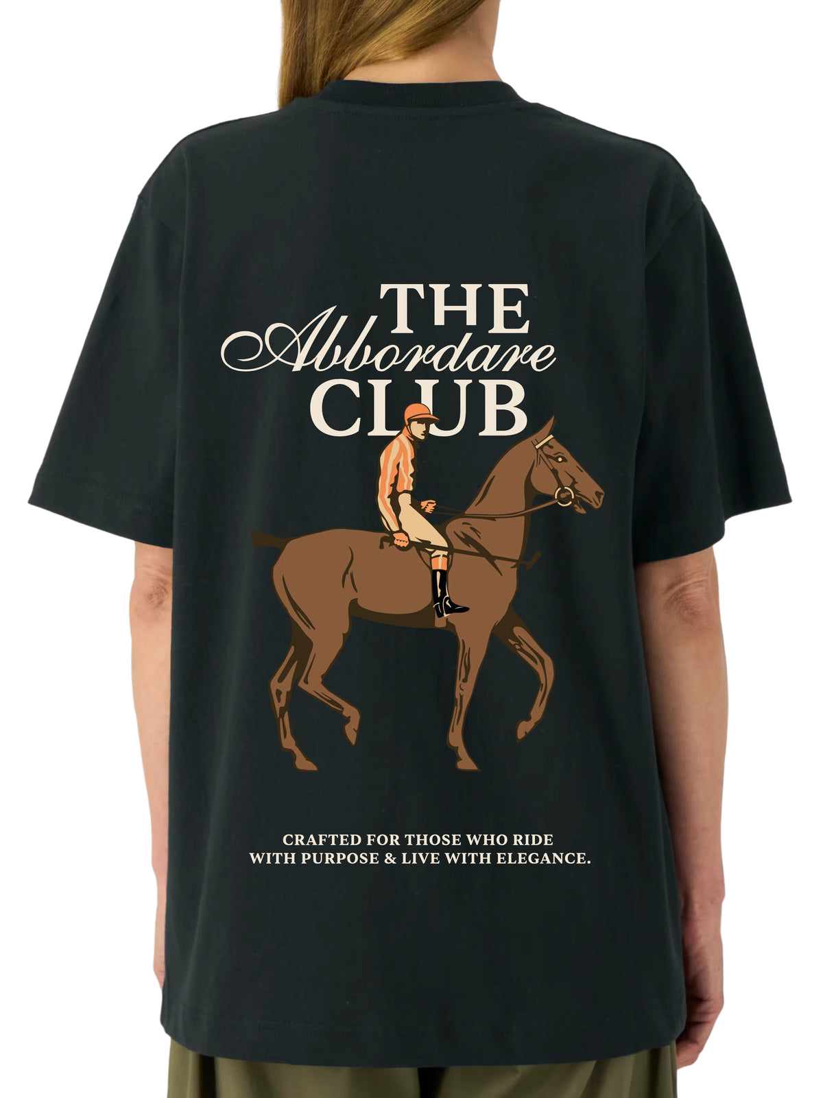 Camiseta Fusta negra con estampado The Abbordare Club en la espalda