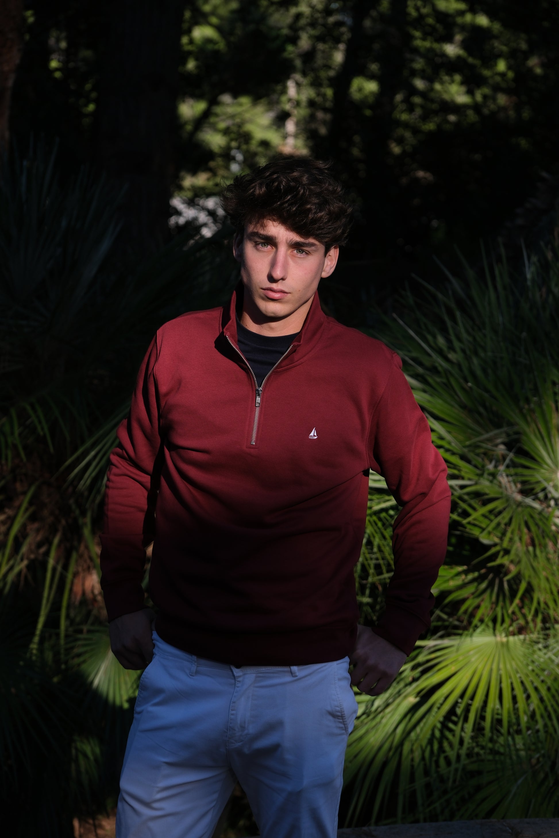 Essenziale Half-Zip Burgundy