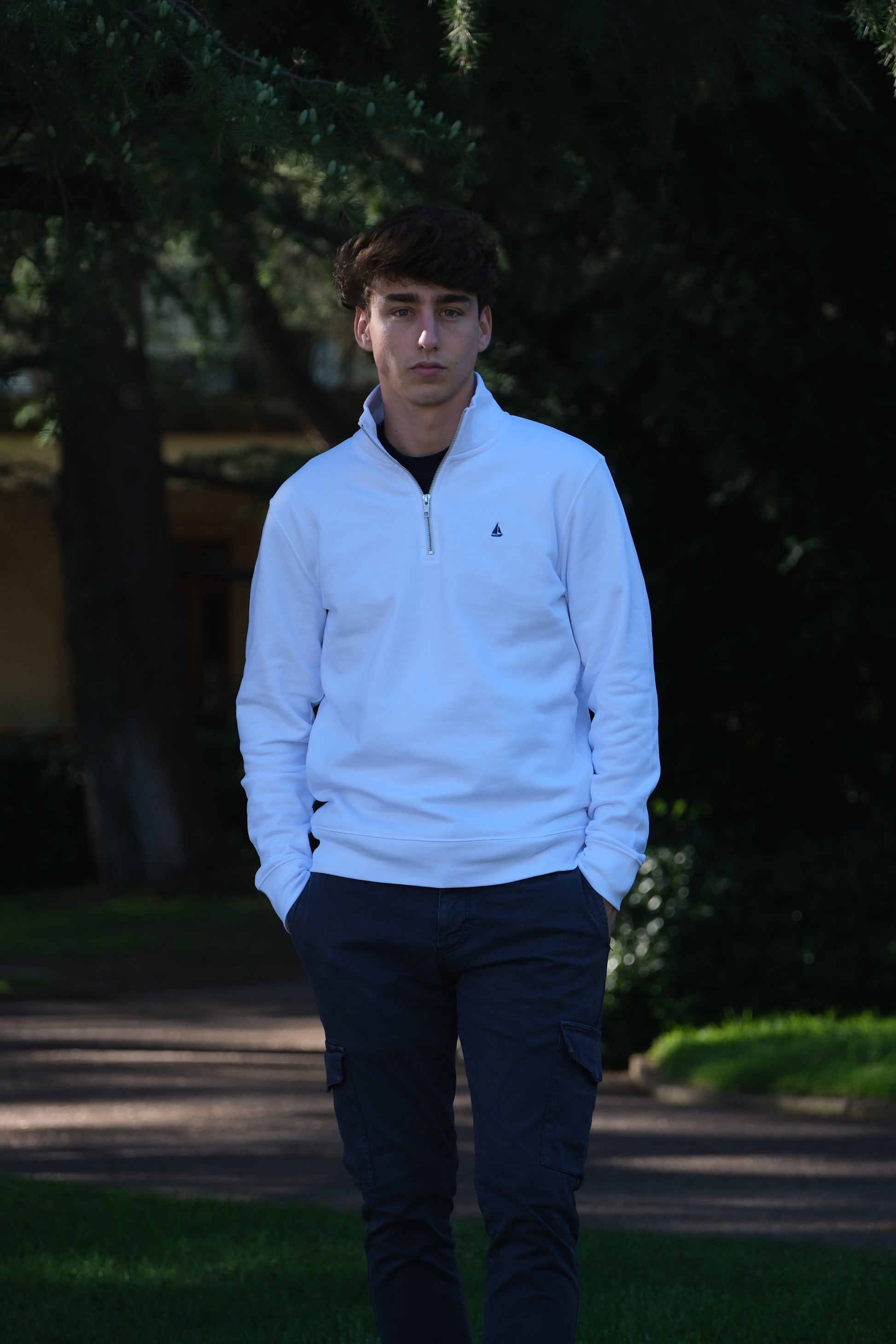 Essenziale Half-Zip White